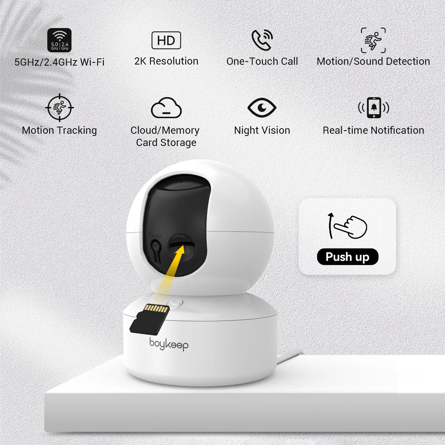 Protech Nest Camera,  2-Way Audio, Night Vision, Motion Tracking